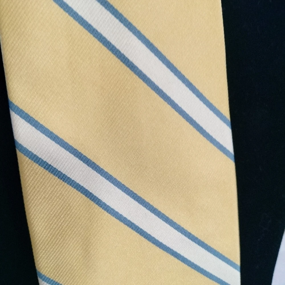 Ferrell Reed City of London Tie Necktie Silk Handsewn Repp Yellow Stripes GUC
